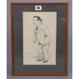 Three printed caricature portraits after David Low of “Arnold Bennett”, “H. G. Wells, & “Joseph