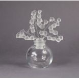 A Lalique Clairefontaine perfume bottle (lacking contents), 4¾” high.