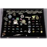 Forty-seven various costume rings; & various other items of costume jewellery.