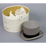 A Lock & Co of St. James Street London grey felt tophat.