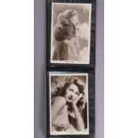 A collection of thirty-six various film actor & film actresses postcards including Mickey Rooney,