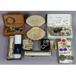 A lady’s wristwatch; & various items of costume jewellery.
