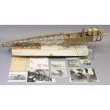 A partly-made wooden construction kit of a 1912 Blackburn monoplane (¼ scale boxed); & various