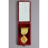 A mid-19th century silvered & yellow metal Primrose League medal presented to William Stephenson Ben