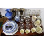 A set of six “Babycham” glasses; together with various other items of glassware, china, &