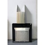 A silvered-metal & smoked-glass cooker extractor fan, 23¾” wide.