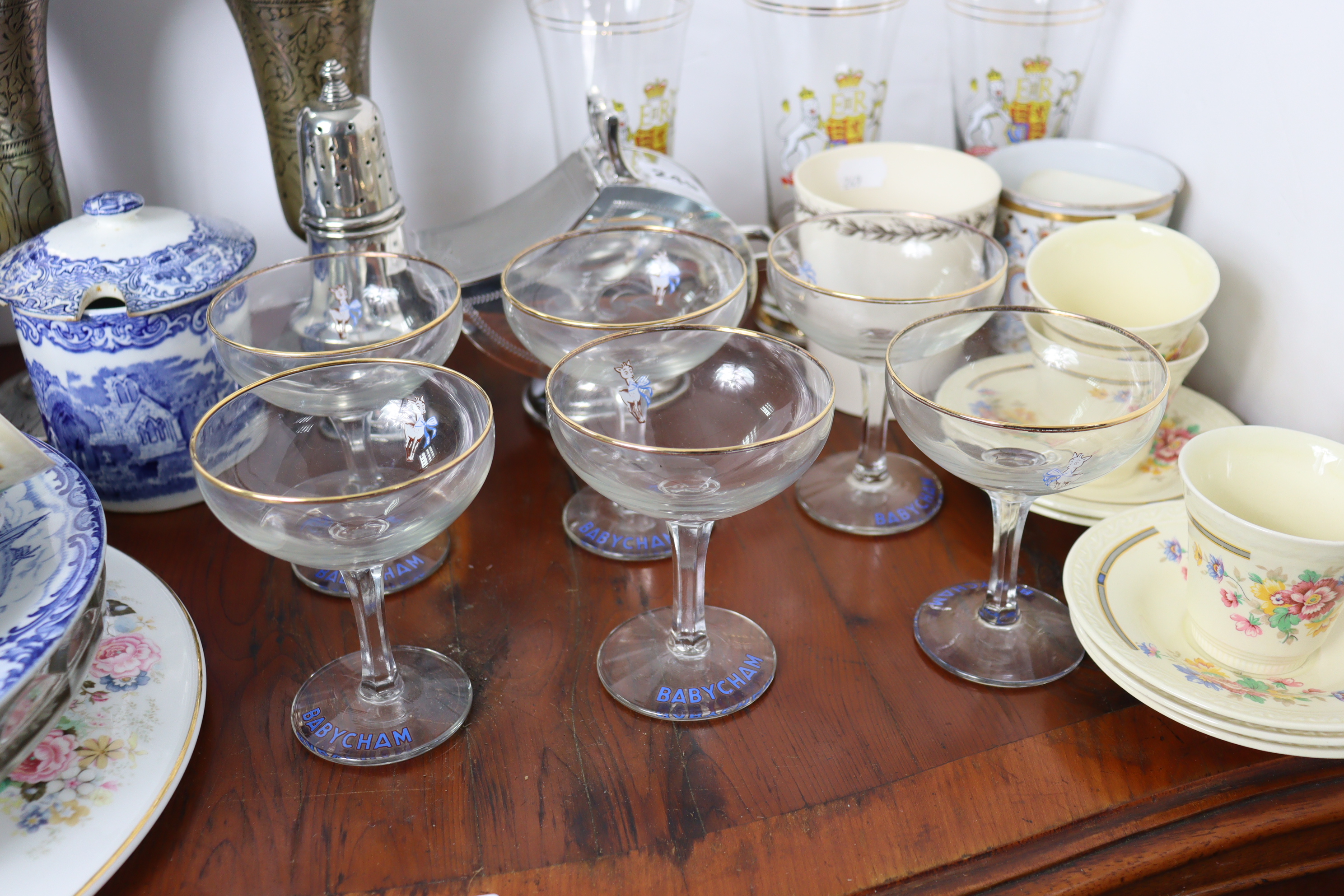 A set of six “Babycham” glasses; together with various other items of glassware, china, & - Image 3 of 5