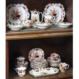 A Victorian china floral decorated forty-five piece extensive tea service.