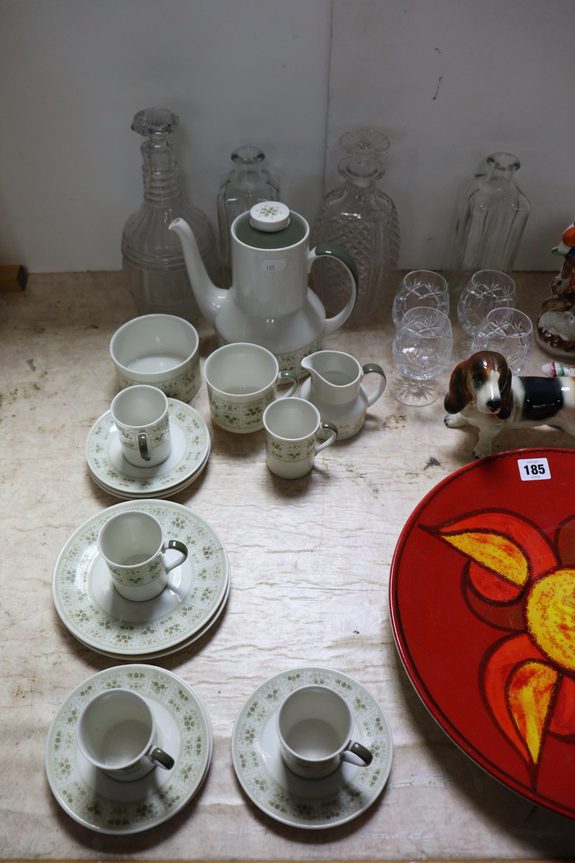 Two cut-glass decanters; a Poole pottery charger; a part coffee service; & various other items of - Image 6 of 6