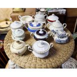 A collection of twenty various china sucriere; together with various other items of decorative