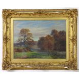 ENGLISH SCHOOL, 19th century. A wooded river landscape, signed indistinctly (Alfred Hart?) lower