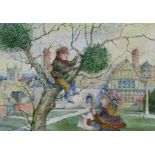 ENGLISH SCHOOL, late 19th/early 20th century. A pair of naïve watercolour sketches of children