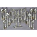 A part service of George III silver King’s pattern flatware, comprising: five table forks, London