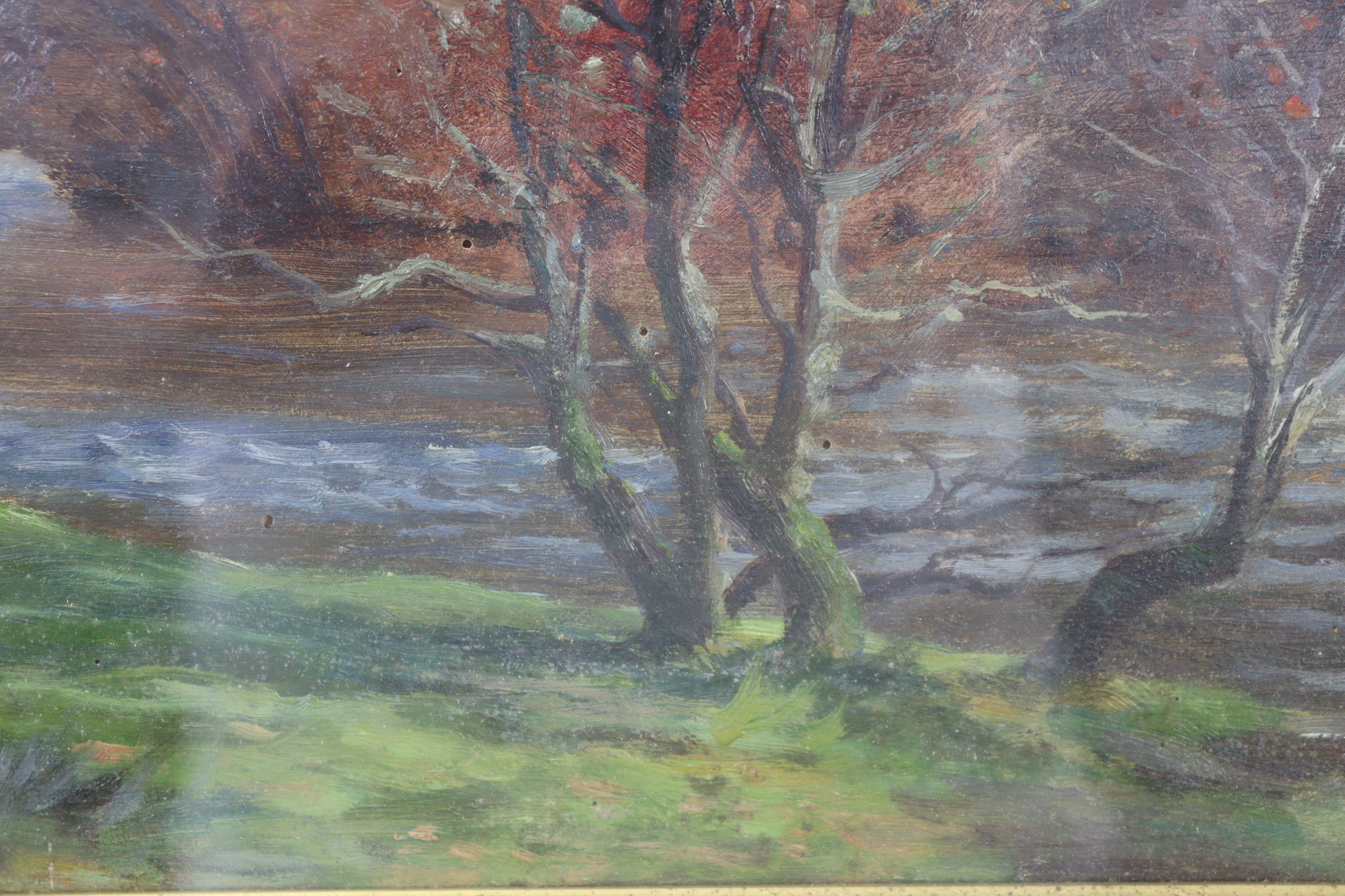 ENGLISH SCHOOL, 19th century. A wooded river landscape, signed indistinctly (Alfred Hart?) lower - Image 6 of 8