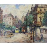 CLAUDE ALIOTTI (1925-1989). A Parisian street scene; signed “Aliotti”, oil on canvas: 20” x 24” (