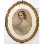 FILIPPO GRISPINI (active 1859-1863). Portrait of Isabella Stephenson; signed & dated 1860,