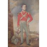 ENGLISH SCHOOL, mid 19th century. A portrait of a military officer, watercolour; 10½” x 7½”, in