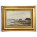 ANTON ERIK CHRISTIAN THORENFELD (1839-1907) A Danish estuary scene with buildings, signed & dated ’