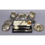 A George VI silver christening spoon & fork in fitted case, Birmingham 1943 by J.B. Chatterley &