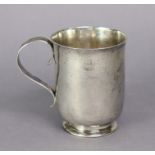 A George V silver christening mug with scroll handle, engraved inscription: “William Pulteney,