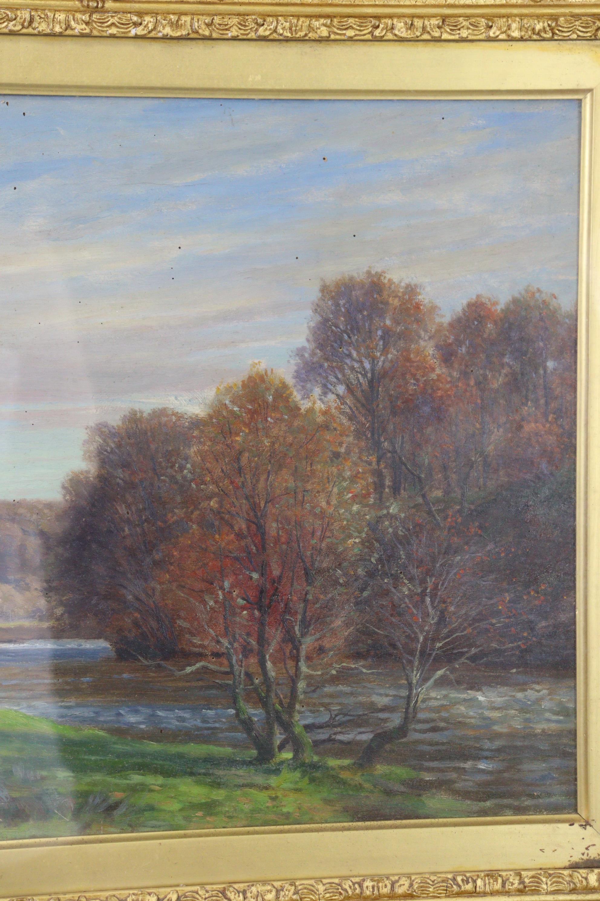 ENGLISH SCHOOL, 19th century. A wooded river landscape, signed indistinctly (Alfred Hart?) lower - Image 7 of 8