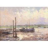 SIDNEY FOLEY (1916-2001). “Rain Clouds, River Blythe”; oil on canvas: 12” x 16”; & another oil on