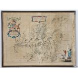 A 17th century hand-coloured engraved map of Southern Scotland & Dumfries after William J. Blaeu,