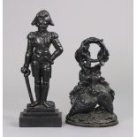 Two Victorian cast-iron doorstops, in the form of the Duke of Wellington, (15½” high x 5” wide) &