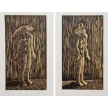 SOPHIE RYDER (b. 1963) A boxed edition of two linocuts – Standing Lady Hare & Standing Minotaur,