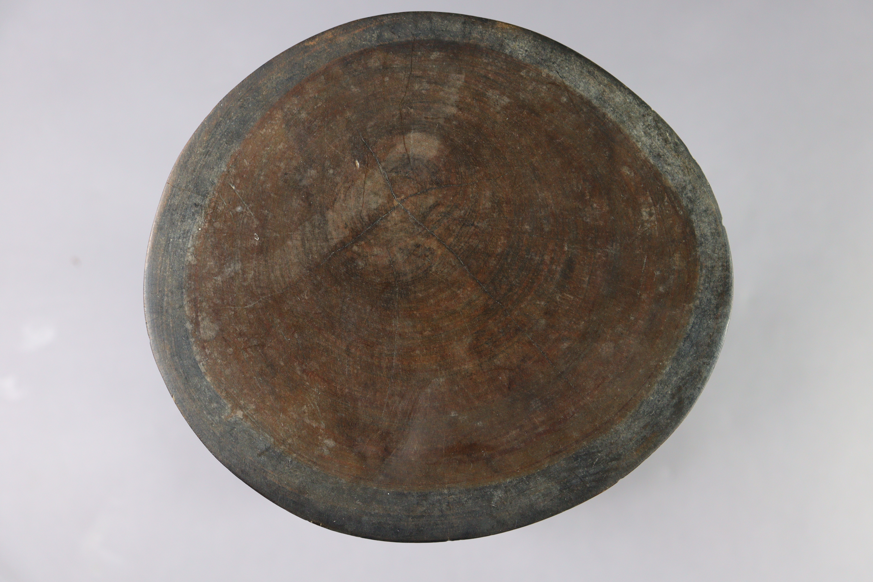 A Luba stool, the female figural support kneeling on circular base, her raised hands supporting - Image 5 of 6