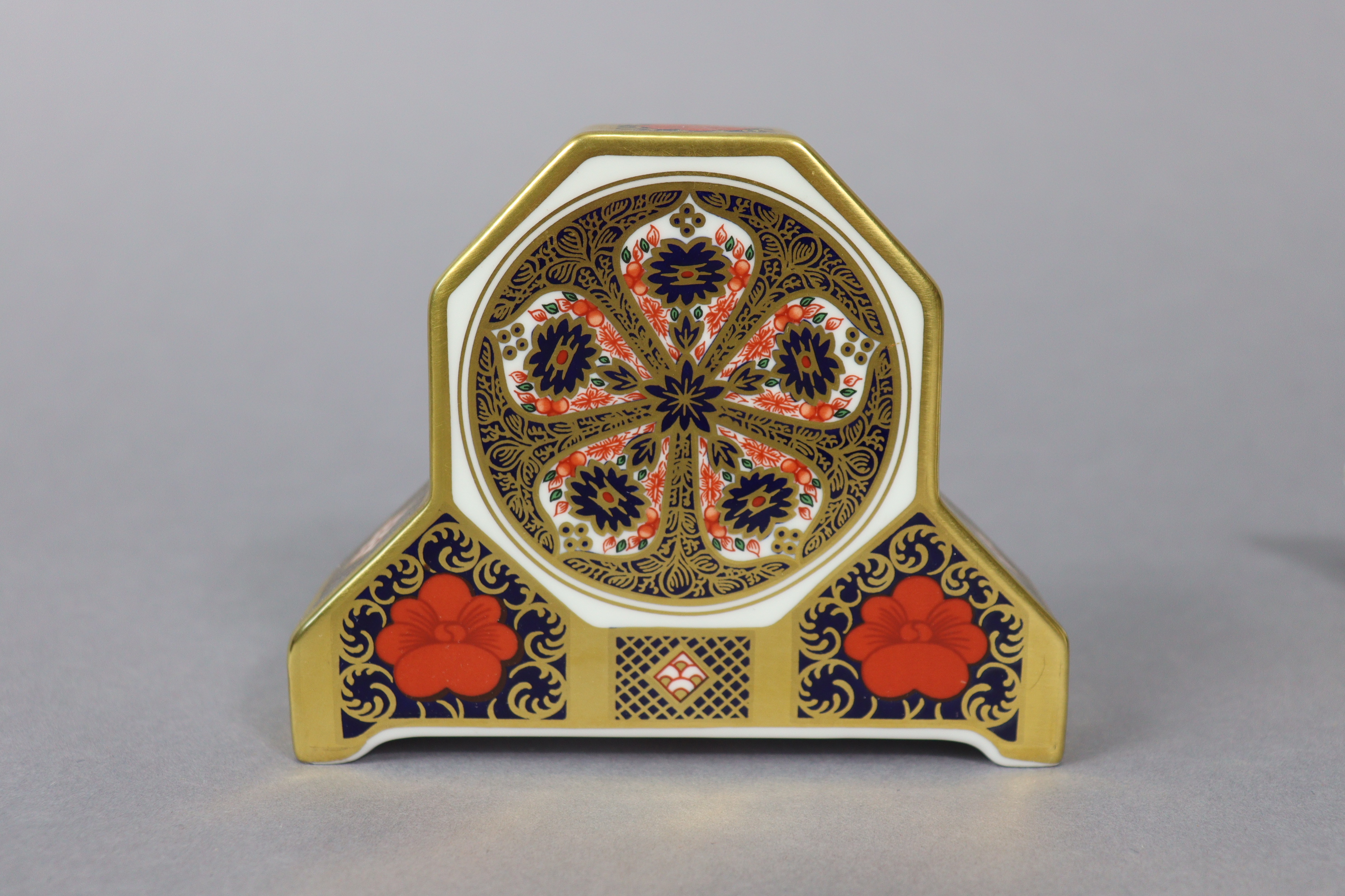 A Royal Crown Derby “Polar bear” paperweight; a ditto “Old Imari” timepiece, 4¼” high; a ditto vase; - Image 12 of 13