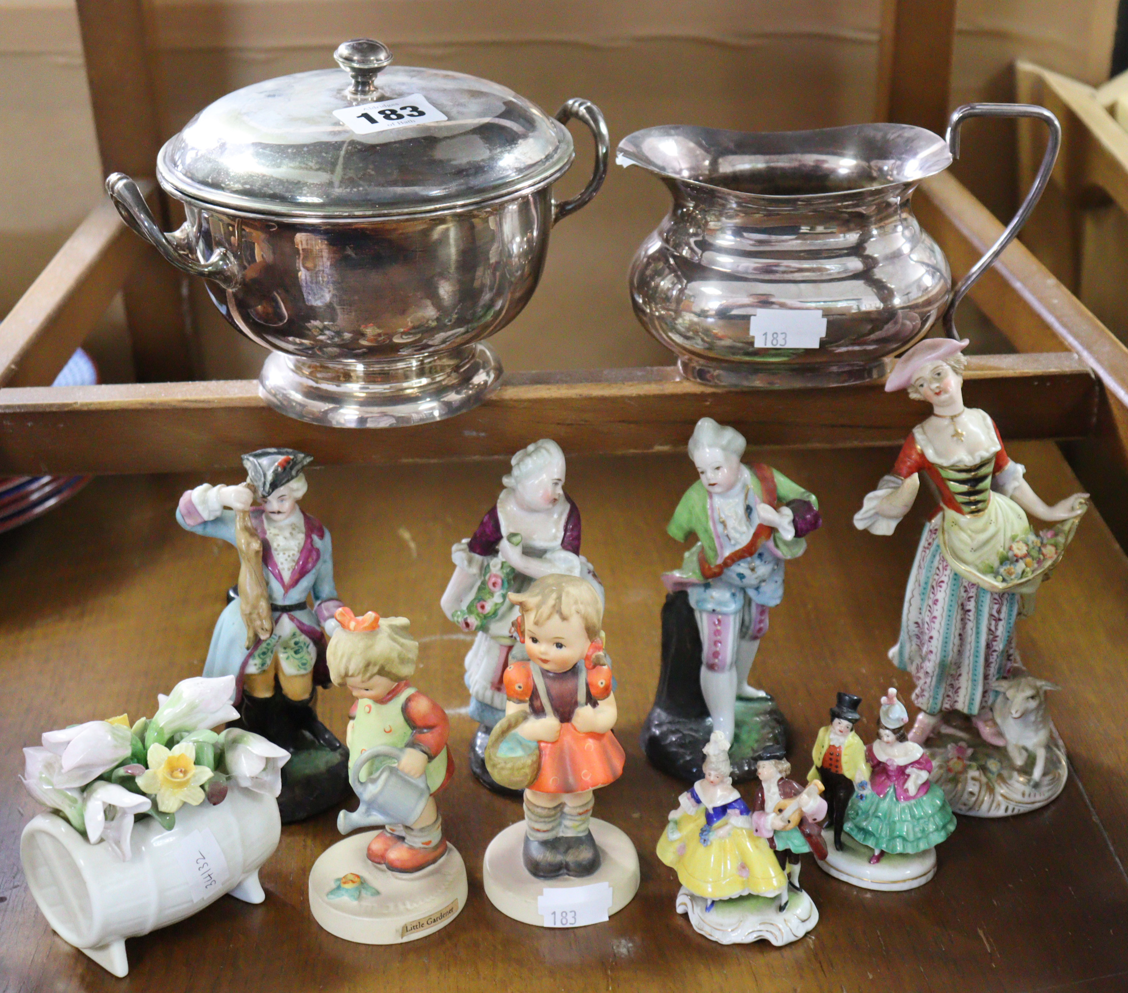 Two Goebel Hummel figures, one titled “Little Gardener”; together with various other decorative