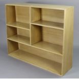 An elm five-tier standing open bookcase, 47¾” wide x 38” high.