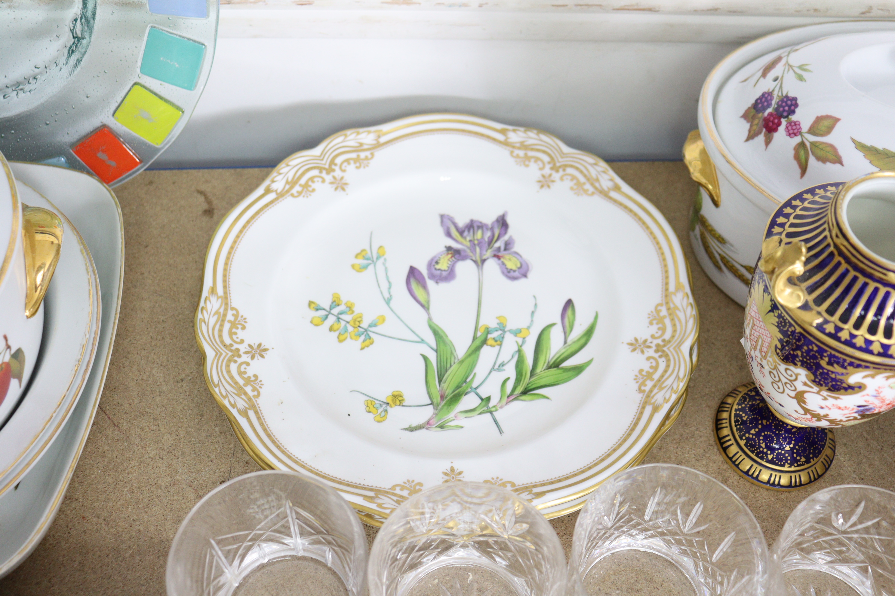 Eight items of Royal Worcester “Evesham” dinner & kitchenware; eleven cut-glass tumblers; three - Image 5 of 13