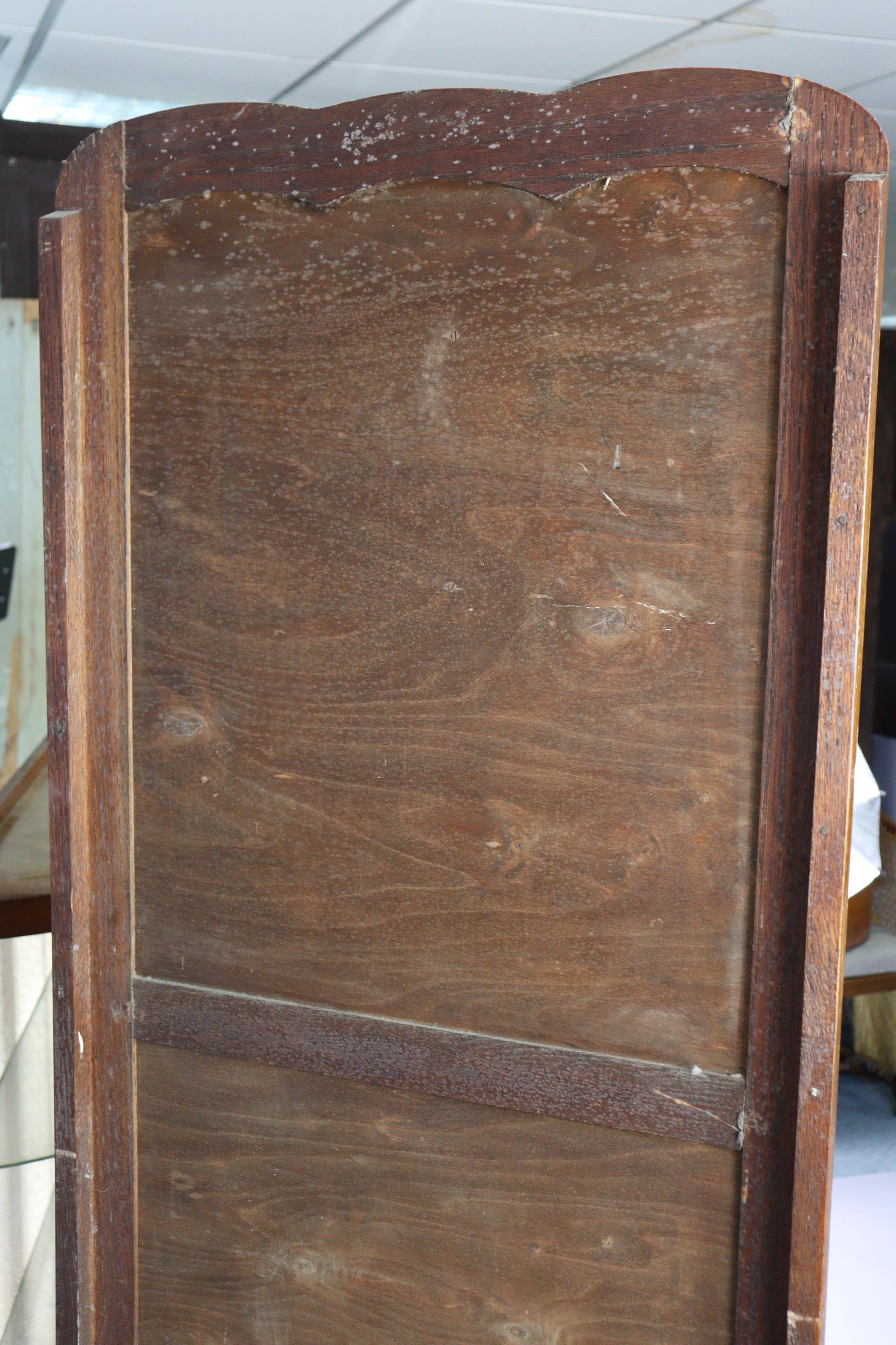 A mid-20th century oak hallstand inset circular mirror to the top, with a boxed hinged seat, & on - Image 7 of 7