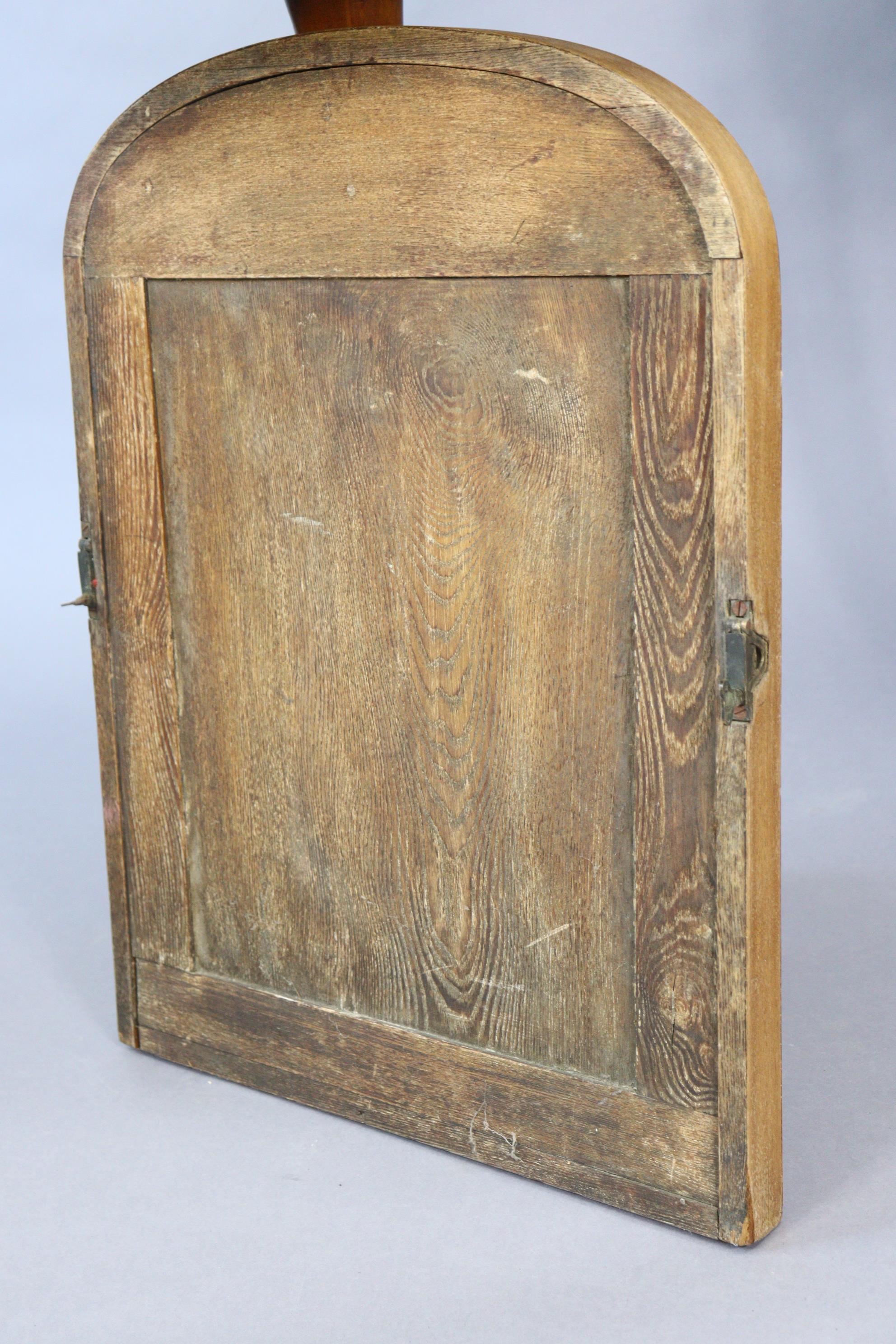 A mahogany square three-tier book table on a plinth base, 19½” wide x 25” high; & a rectangular wall - Image 8 of 8