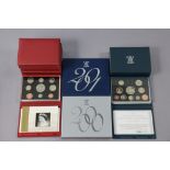 Ten Royal Mint proof coin sets, 1997-2006, all 1p to £5; 1997, 98 & 2000 with 2 x 50p; 2001 with 2 x