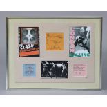 A glazed display “The Clash”, 14” x 18”, in a glazed frame.