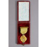A mid-19th century silvered & yellow metal Primrose Leage medal presented to William Stephenson
