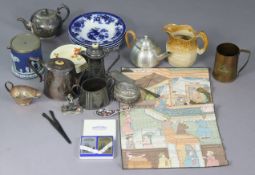 Various items of decorative china, pottery, platedware, etc.