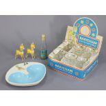 A Babycham “6 Glass Party Pack” boxed; a Beswick “Babycham” two-division ashtray; two celluloid