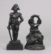 Two Victorian cast-iron doorstops, in the form of the Duke of Wellington & a group of pheasants;