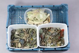 A collection of assorted metal detector’s finds & animal bones.