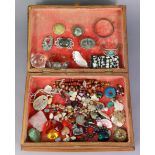 Various geological specimens; & a small quantity of costume jewellery.