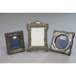 Two late 20th century silver photograph frames, 5¾” x 5¾”, & 5½” x 4¾” both Birmingham 1998; & a