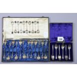 A set of six George V silver teaspoons Sheffield 1919; a set of ten George V silver coffee spoons