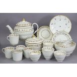 A late 18th/early 19th century English porcelain part tea & coffee service of spiral-twist design,