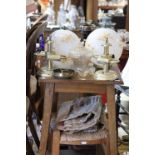 Various assorted ceiling lights & table lamps.
