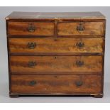 A 19th century mahogany chest fitted two short & three long graduated drawers with brass swing