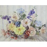 PHYLLIS I. HIBBERT (1903-1971) “Summer Flowers”, signed lower right, Watercolour: 42cm x 54.5cm,